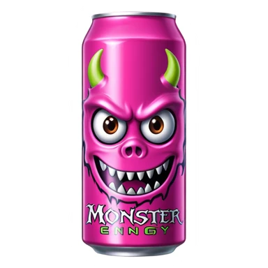Pink monster energy drink with the logo of original monster company energy drink do not add the face in it just normal monster can  sticker