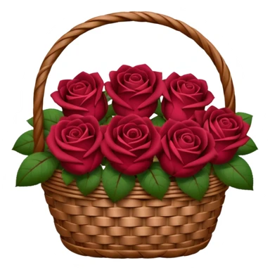 burgundy Valentine’s day rose basket sticker