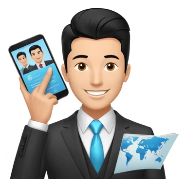 Gender: Male Hair: Slick pompadour with Bluetooth earpiece Face: Veneer smile masking laryngitis Clothes: Bespoke suit with holographic prospectus Action: Syncing investor Q&A across 8 time zones Hair: 100% natural black (no dyes/highlights) sticker