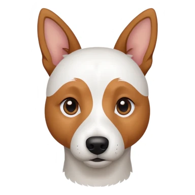 a fully white jack russell the size of a kelpie with light brown ears and a light brown patch on one eye sticker