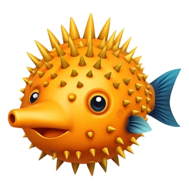 Pufferfish inflated with spikes sticker