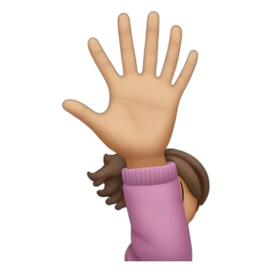 girl showing ONLY THREE out of five fingers up on her ONE hand sticker