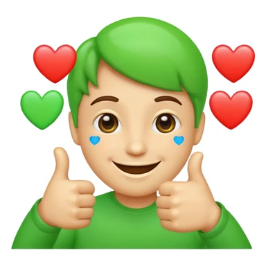small emojis for an alternative Microsoft teams. bright green with a techie vibe. Face expressions, thumbs up, and hearts. Hearts should me the only ones with multiple colors. Not all in one emoji but seperately sticker