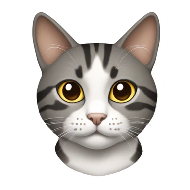European cat grey brown white black iOS 18 style  sticker