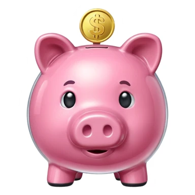 ice cube in Piggy bank shape sticker