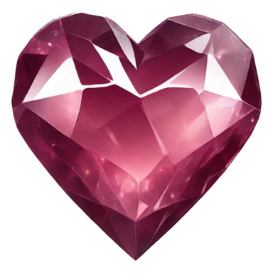 crystal heart with burgundy shimmer sticker