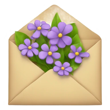 An opened envelope that has flowers coming out of it sticker