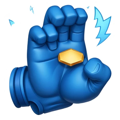 Blue cosmic fist up sticker