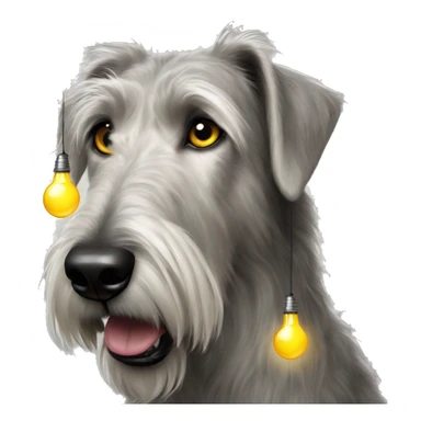  Irish wolfhound dog and christmas light bulbs sticker