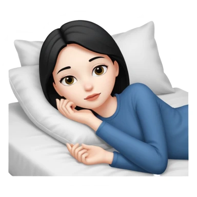 monochrome girl on bed sticker