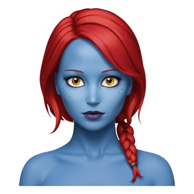 jennifer lawrence x-men mystique red sleek back hair yellow eye  sticker