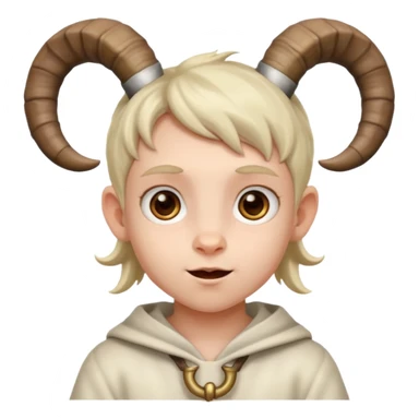 child with goat horn sticker