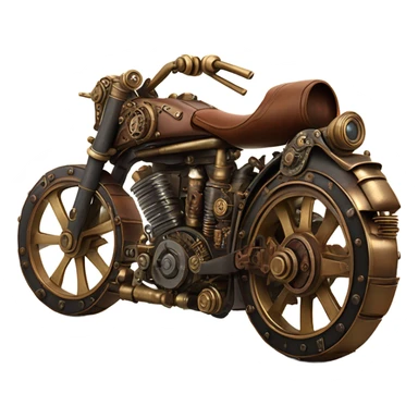 steampunk motorbike back view sticker