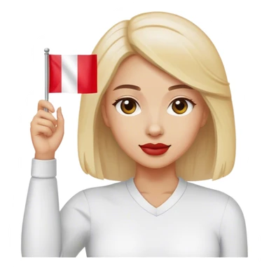 woman waving polish flag sticker
