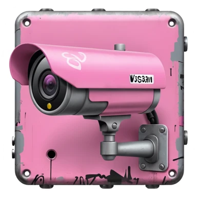 Security Camera pink with graffity sticker