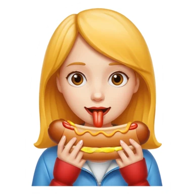 hotdog eating girl sticker