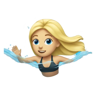 Blonde girl swimming sticker