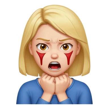 A girl choking herself angry but also playfully  sticker