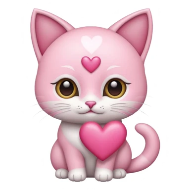 GATITA ENAMORADA CON UN MOÑO CON OJOS DE CORAZON  sticker