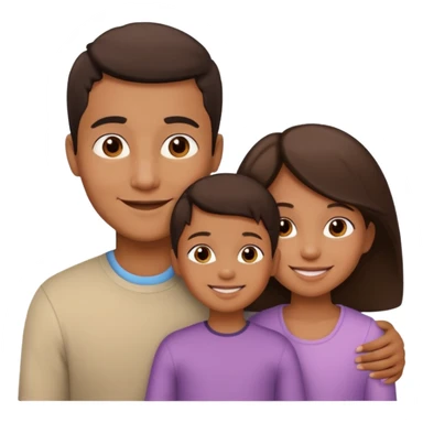a young brown boy and a very little girl with their mother sticker