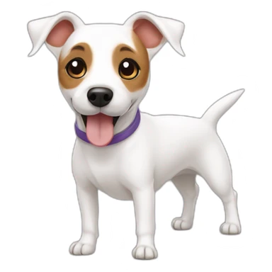 White jack Russell terrier doing downward dog sticker