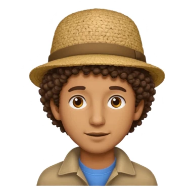 curly haired guy with hat sticker