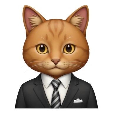 Neko with suit and tie brown cat sticker