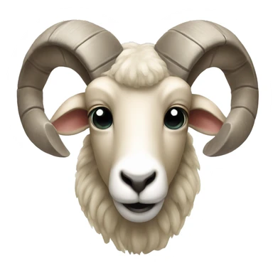 The ram had buttons on its eyes. sticker