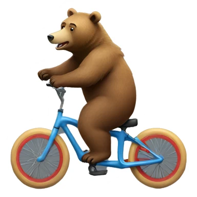 Grizzly bear riding a unicycle sticker