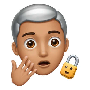 лицо удивленного человека сбоку, которого притягивает  магнит sticker