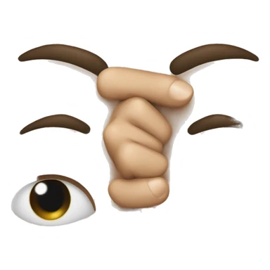 A close hand grabbing a nose with a bow on top sticker