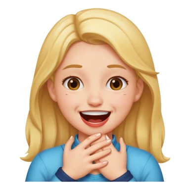 Girl smiling choking herself sticker