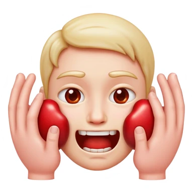 A standard apple iPhone emoji face but it’s choking itself with 2 hamds sticker