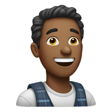 A brown guy having air in his checks about to laugh sticker