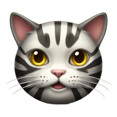 small fat evil looking striped cat sticker
