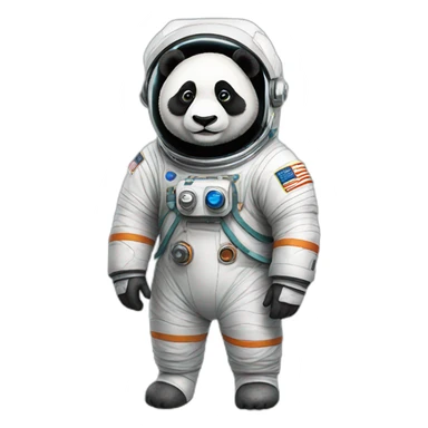 panda dressed as an astronaut sticker