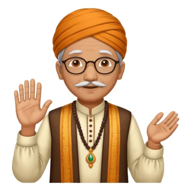 old indian male teacher in traditional attire sticker