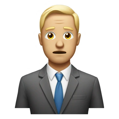 tired office worker with bags under his eyes sticker