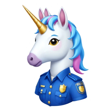 unicorn wearing a police uniform sticker