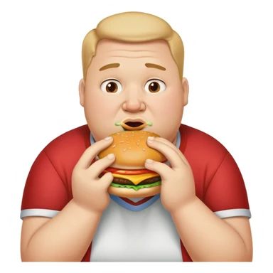 Fat gay man eating a burger and has snot in his nose sticker