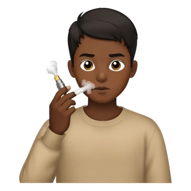 tan black haired boy vaping sticker