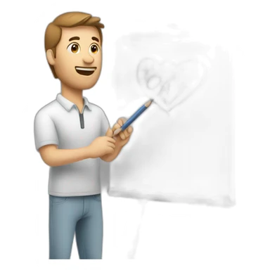 Man writing on a marker board sticker