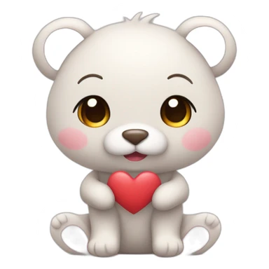 Un doudou avec un coeur sticker