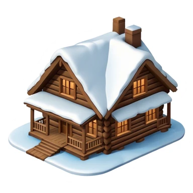 3D isometric montana cabin lodge  sticker