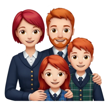 scottish family with son and daughter sticker