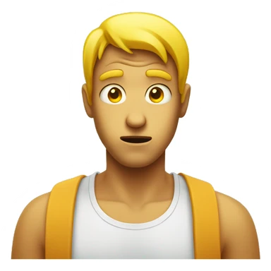 straight face but with shocked eyes yellow emoji sticker