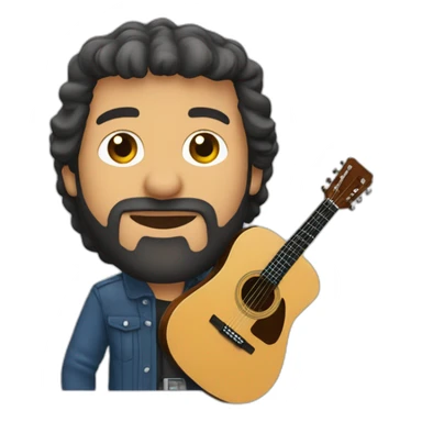 Juan Luis Guerra with guitar sticker