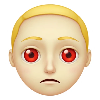 yellow face, wide red eyes, dark circles, exhausted expression sticker