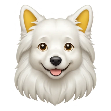 Long-haired white dog with yellow ears sticker