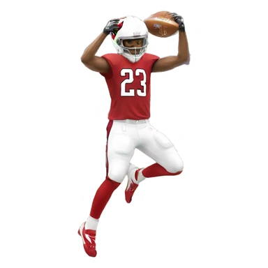 cardinals player upside down catching football sticker